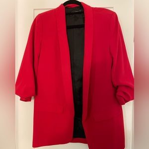 Vibrant Zara size M red blazer with rolled up sleeves